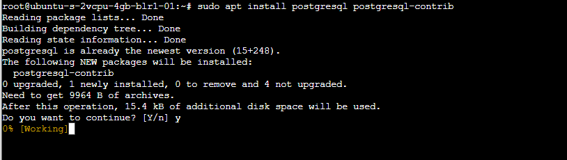 Installing Postgresql Ubuntu 23.10 