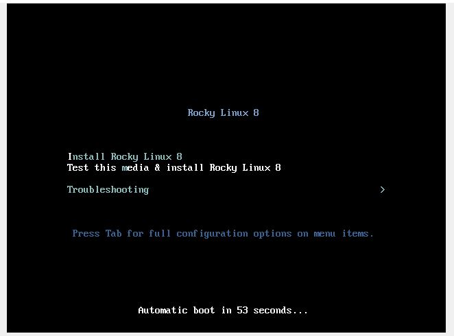Boot Menu Rocky Linux