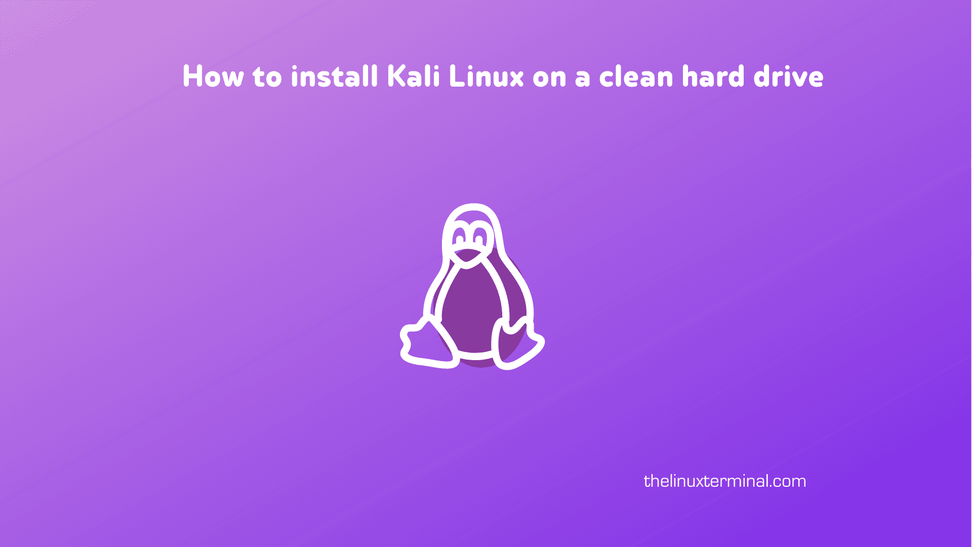 How to install Kali Linux on a clean hard drive